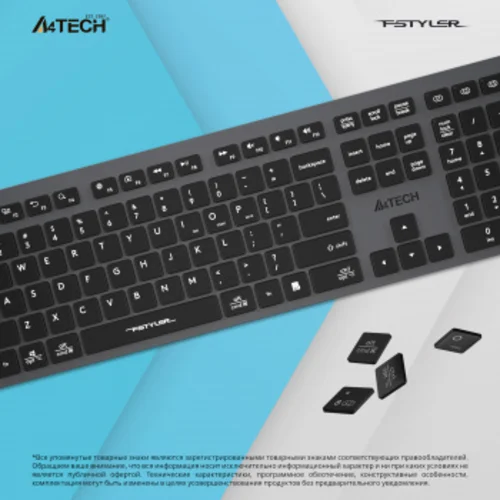 Клавиатура A4Tech Fstyler FBX50C серый USB беспроводная BT/Radio slim Multimedia (FBX50C GREY) Клавиатура A4Tech Fstyler FBX50C серый USB беспроводная BT/Radio slim Multimedia (FBX50C GREY)